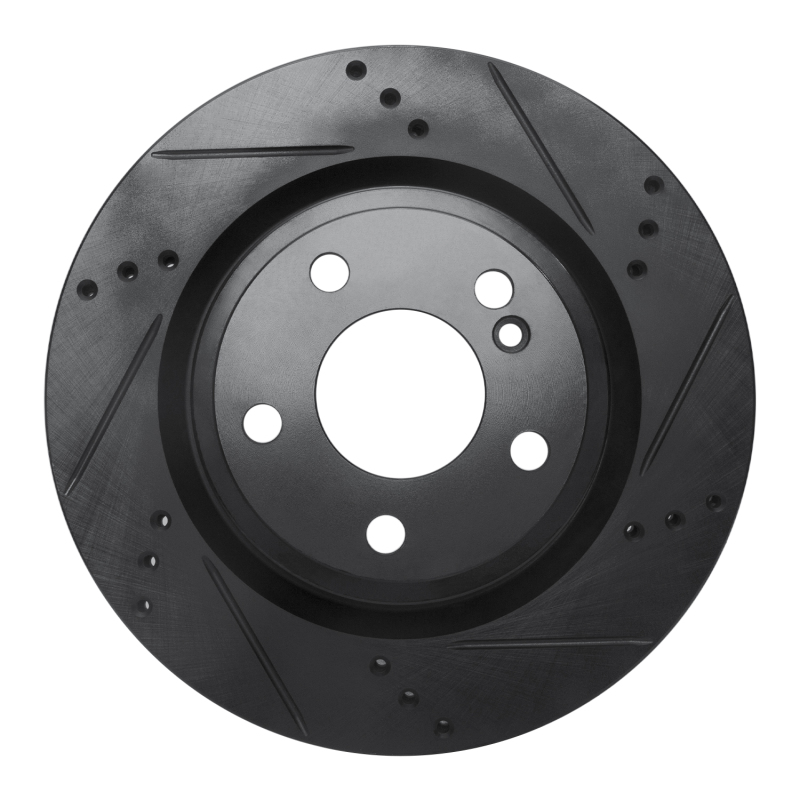 Mercedes-Benz CLA250 Brake Rotor (1) - Rear Right - R1 Concepts - Drilled & Slotted - Black - `14-`19 Mercedes-Benz CLA250 Brake Rotor (1) - Rear Right - R1 Concepts - Drilled & Slotted - Black - `14-`19